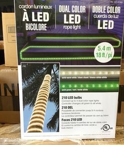 Led rope light 5.4 m 18 ft/pi 210 led bulbs