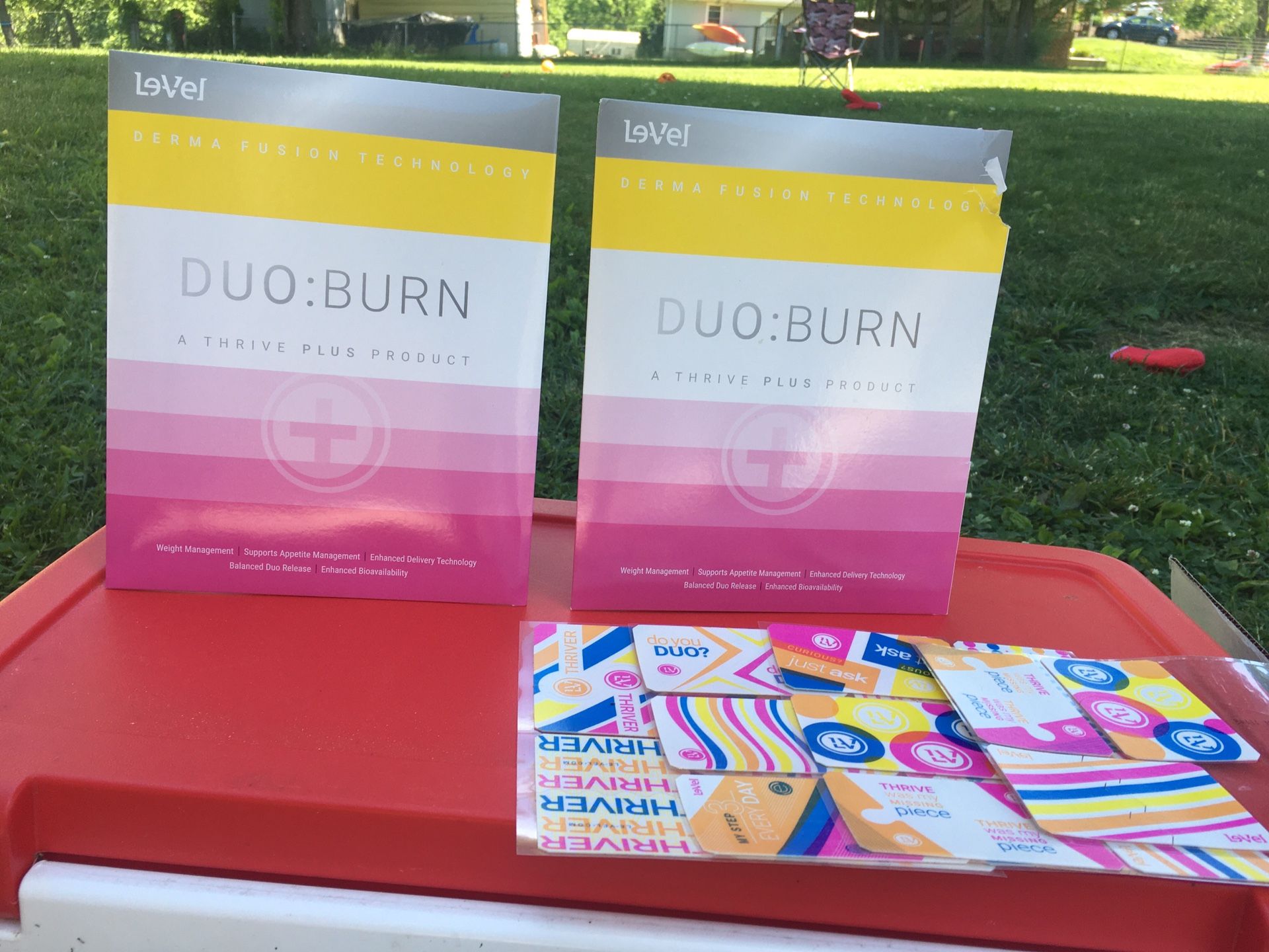 Thrive (Duo Burn, 1 Never Opened, 1 Missing three patches only, DFT Patches (17) and Premium lifestyle packets. All for $110 firm