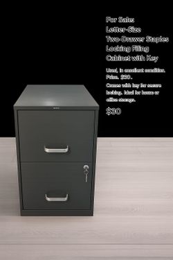 Locking file cabinet x2