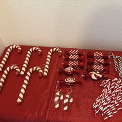 Candy Cane Christmas Tree Decorations Ornaments Lot - Simi Valley 