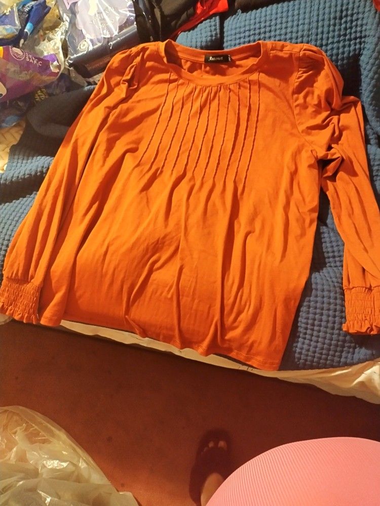 Long Sleeve Orange Top