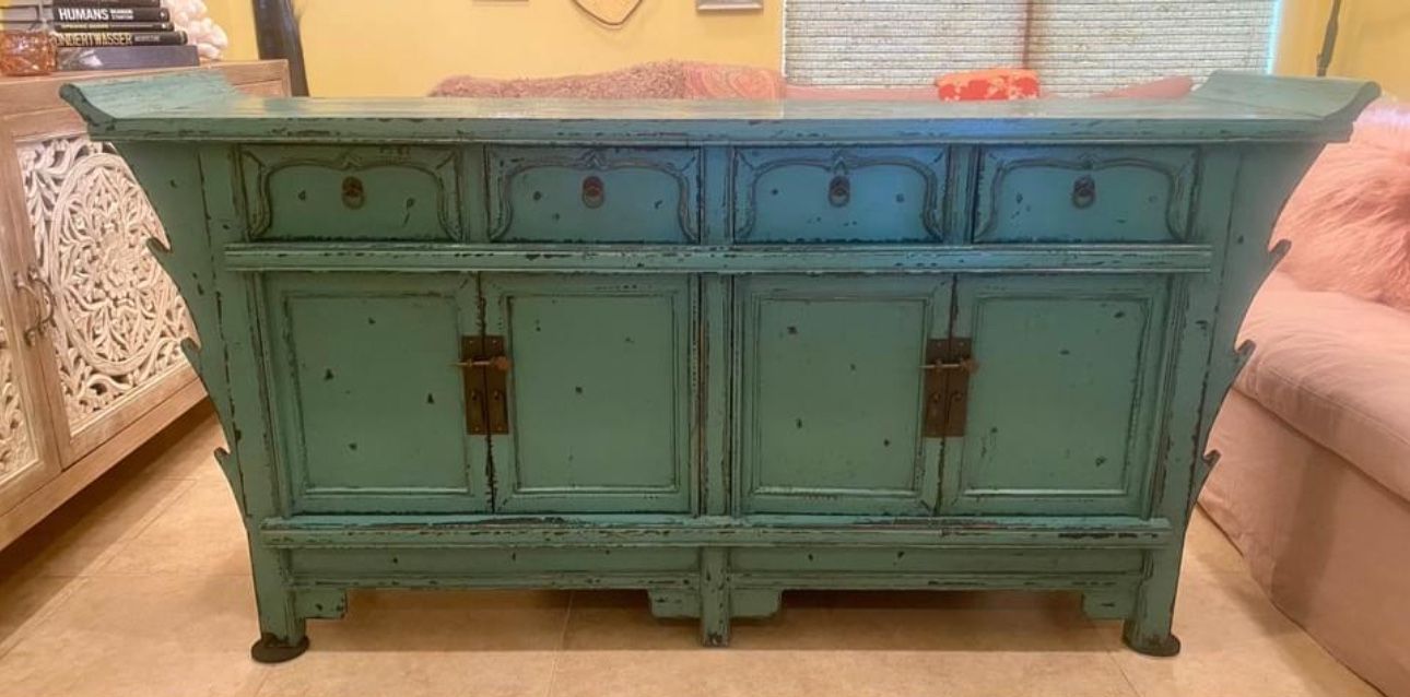 Authentic Antique Asian Reclaimed Wood Buffet / Sideboard / Entertainment Console