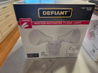 TWO Defiant Wired Motion-Activated Flood Light White