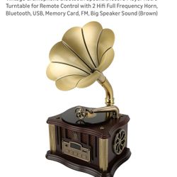 Vintage Gramophone Bluetooth Speaker/record Player, New