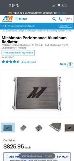 Mishimoto 6.4/6.2 charger/challenger aluminum upgraded radiator