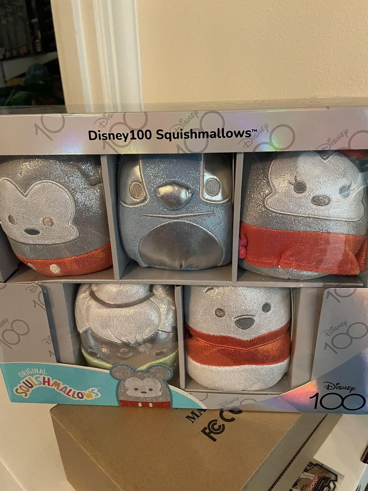 Brand New Disney Squishmallow Set Mickey Minnie Tinkerbell Stitch Pooh Set Of 5