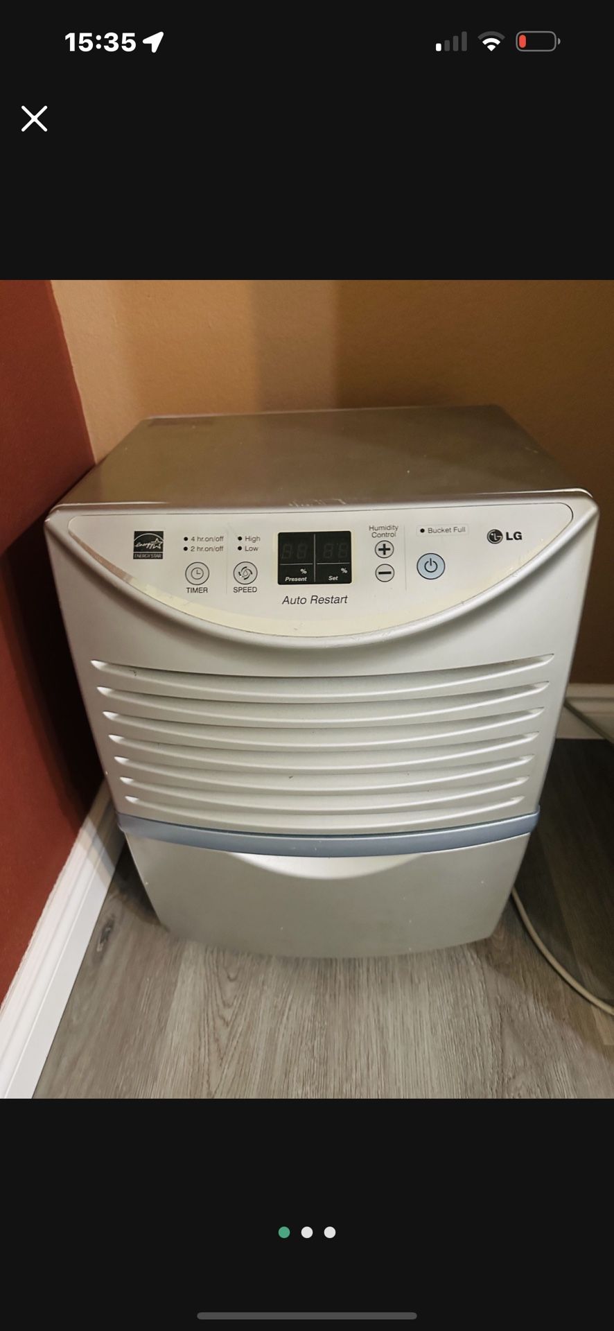 LG - 45-Pint Dehumidifier - Gray Model:LD451EGL