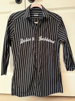 Dolce & Gabbana Black Striped Button-Up Shirt