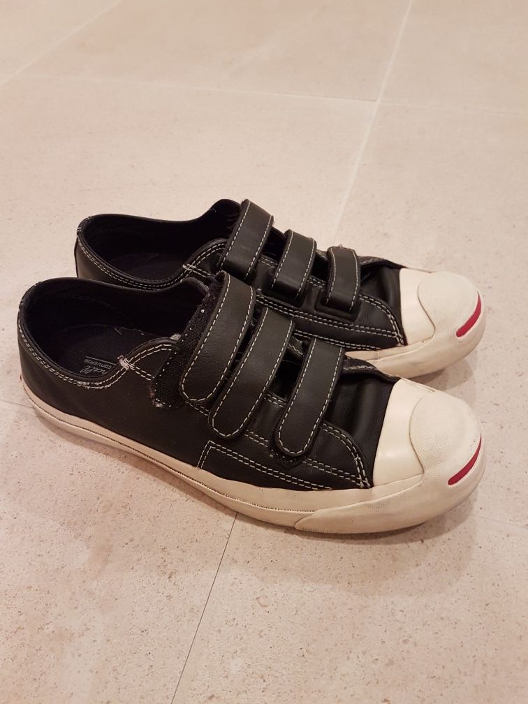 Converse leather chuck taylor all star mid top jack purcell velcro strap black brown vans size sz 8 men