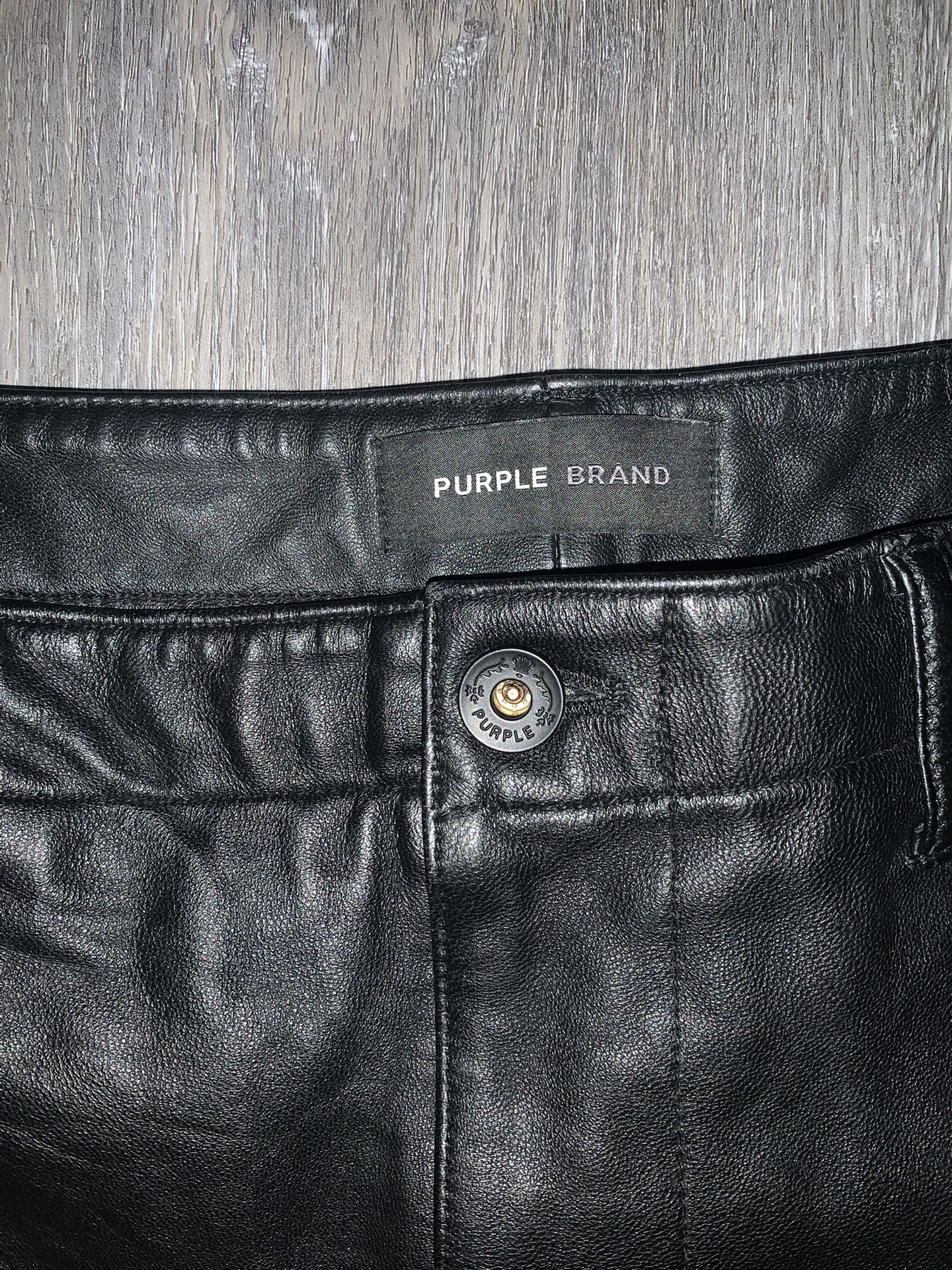 Purple Leather Jorts