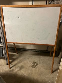 Two sided whiteboard & chalk easel