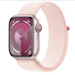 Apple Watch Series 9 GPS 41mm Aluminum Case with Light Pink Band (Small/Medium) - Pink - (2023)