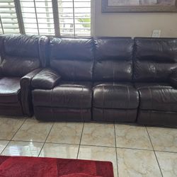 2 Real Leather Sofa and a Chair!