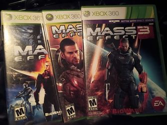 Mass Effect, Mass Effect 2 & Mass Effect 3(Microsoft Xbox 360, 2007) Video Game Complete CIB
