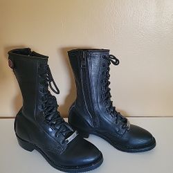 Harley Davidson Womens Black Leather Boots Size 6