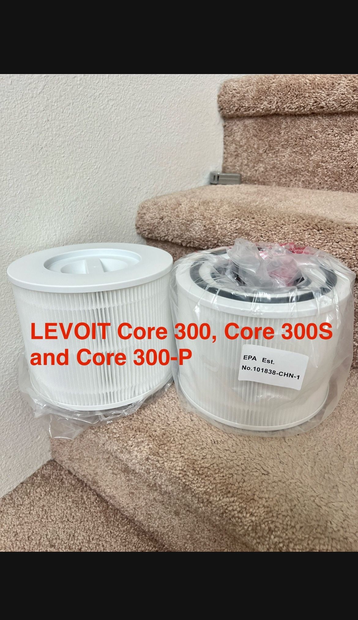 2 Pack Core 300 Replacement Filter for LEVOIT Core 300, Core 300S and Core 300-P Air Purifier, 3-in-1 H13 True HEPA Filter Replacement