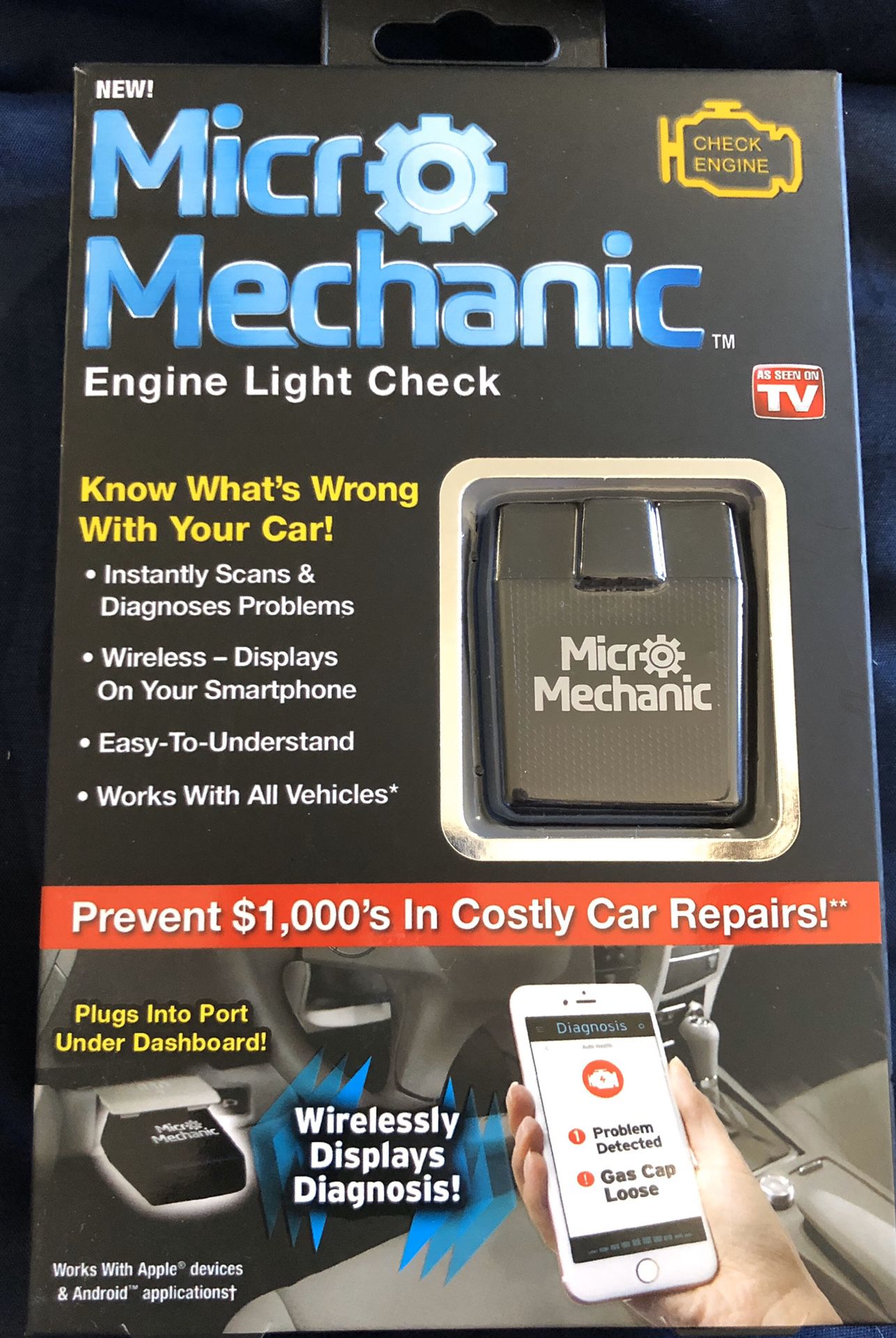 BRAND NEW, NEVER USED Micro Mechanic Auto Diagnostic Scanner As Seen On TV