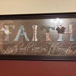 Framed FAITH  Wall Art 19X39 KIRKLANDS 