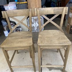 Costplus World Market Bistro Distressed Wood Counter Stools