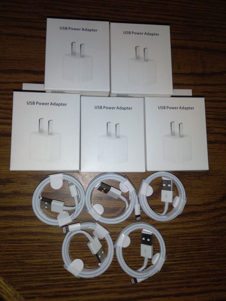 5 IPHONE CHARGER BOX AND CORD