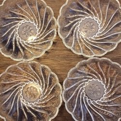 Four Vintage Glass Dessert Dishes