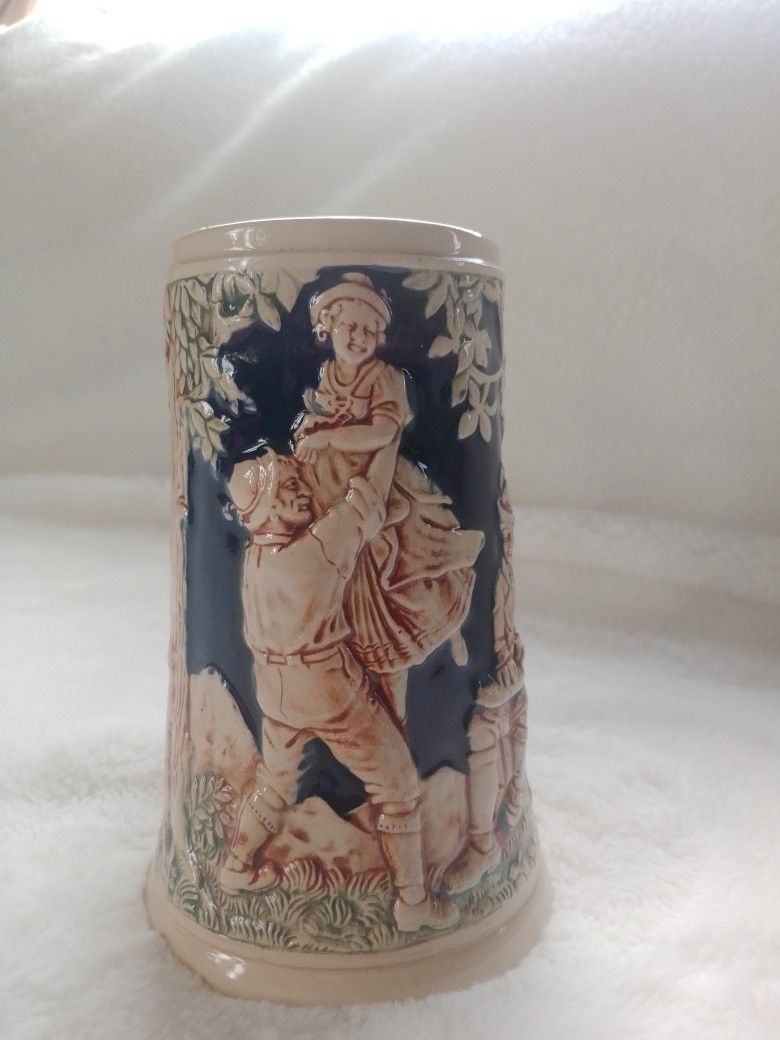 Vintage 6.3" Beer Stein German Dancing