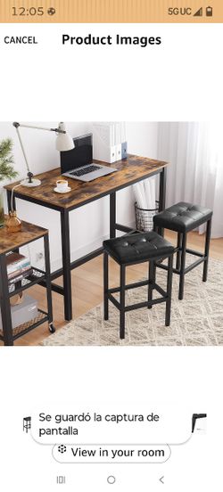 Bar Stools Set of 4 26 Inch Counter Height Bar Stools, Black Barstools for Kitchen Island Counter, PU Leather Kitchen Stools Chairs with 2.4" Thick U