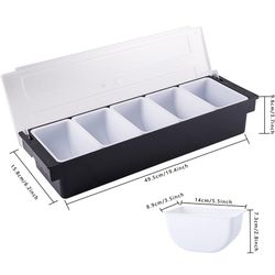 5-Compartment Condiment Organizer with Lid