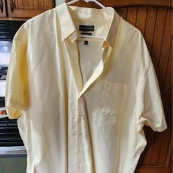 2XL  MENS  YELLOW  COVINGTON SHORT SLEEVE DRESS SHIRT