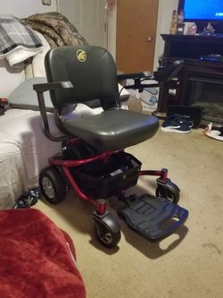 The electric wheelchair.