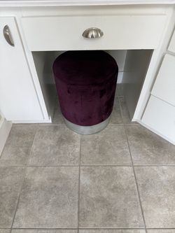 Purple velvet ottoman with storage