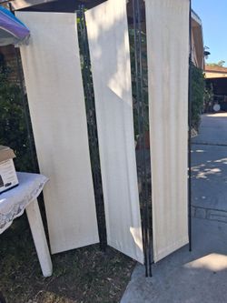 Privacy Screen Room Divider with Fabric Panels