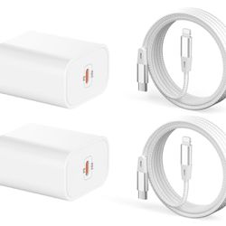 iPhone Charger Fast Charging [MFi Certified] 2 Pack 20W PD USB C Wall Charger Adapter with 2 Pack USB C to Lightning Cable Compatible for i Phone 14 1