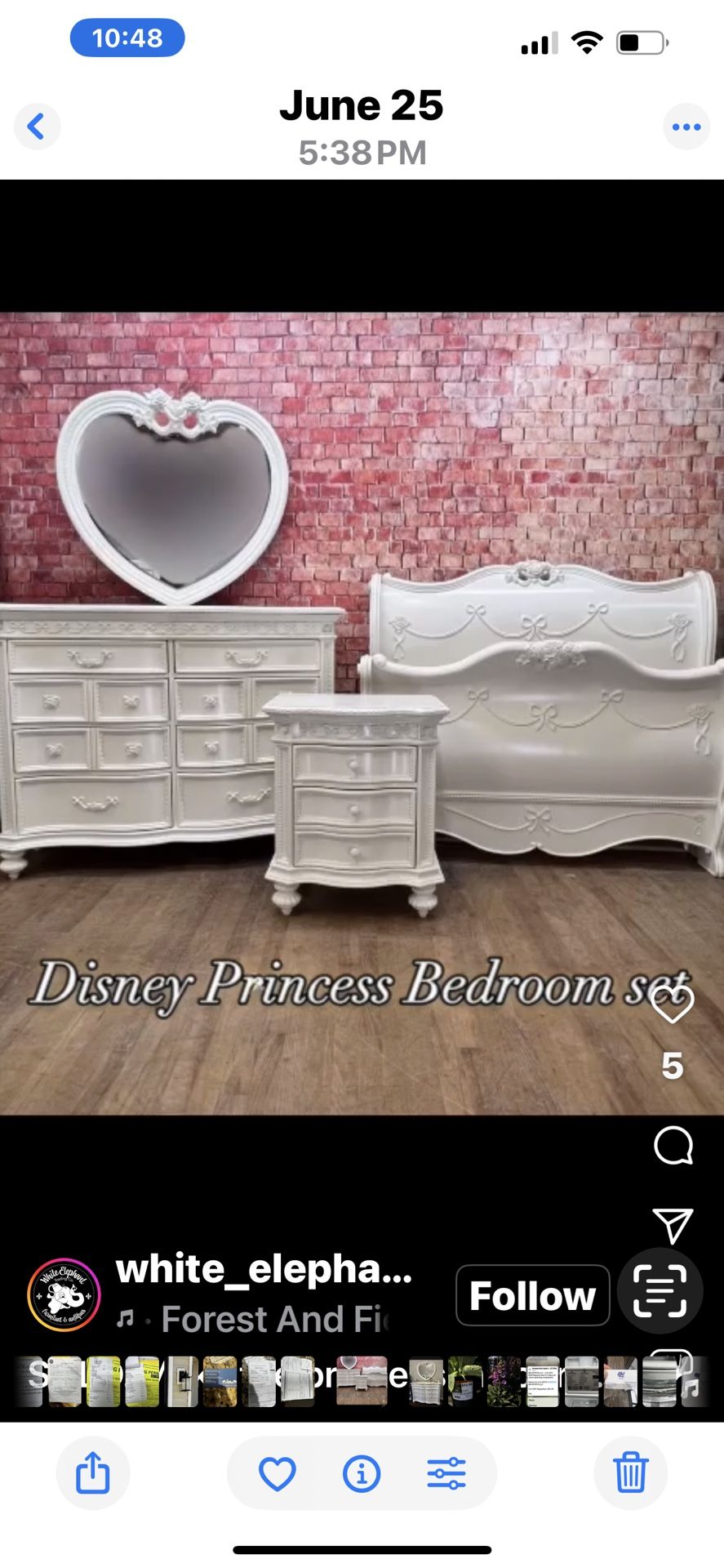 Disney Bed, Mirror, & Dresser