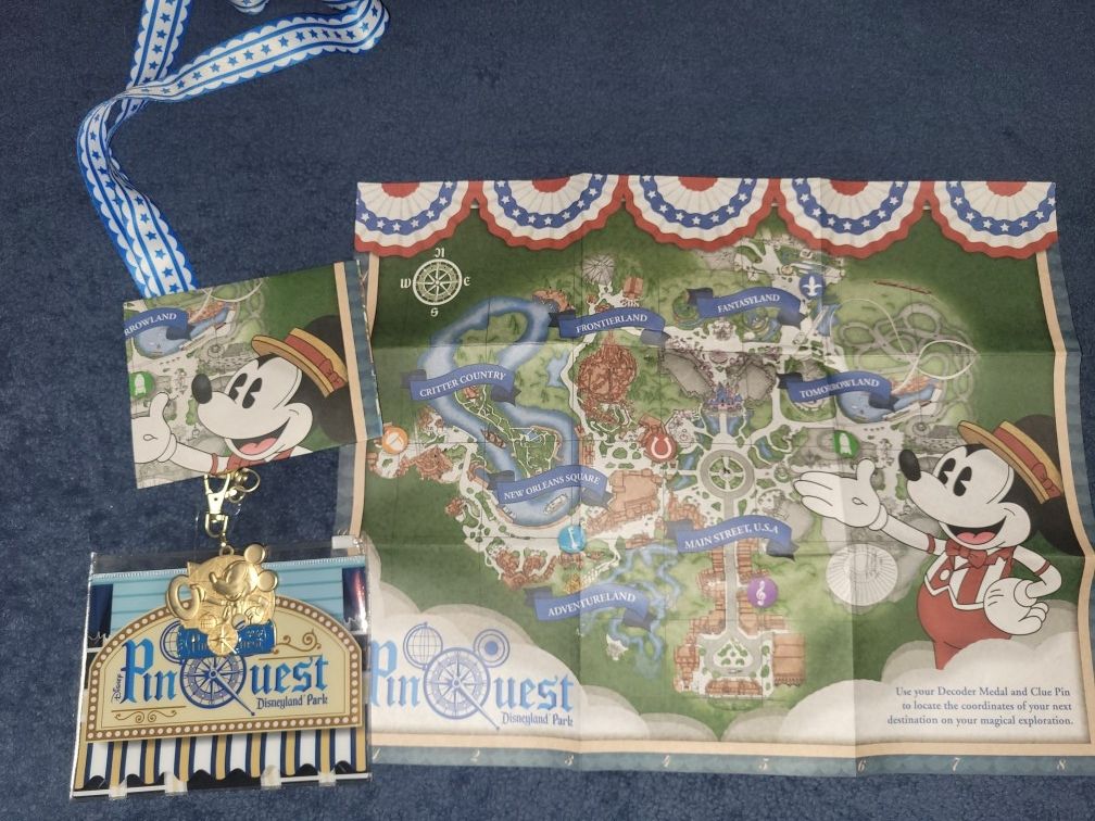 Disney Pin Quest 2016 Lanyard And Map