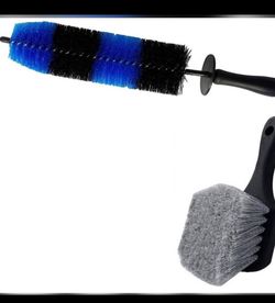 2 pc Wheel & Tire Brush, 17inch Long Soft Wheel Brush