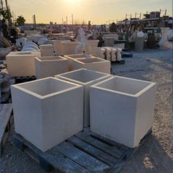 Concrete Square Planter / Cement Backyard Patio Pots Garden Planters
