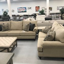 OM• $38 Initial • Brand New Rosalie Sofa And Loveseat 