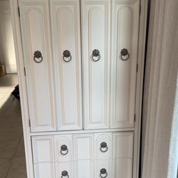 White Modern Farmhouse Armoire – Great Storage Piece