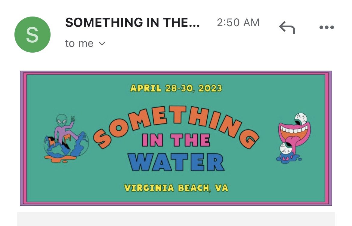 Something in the water ticket GA