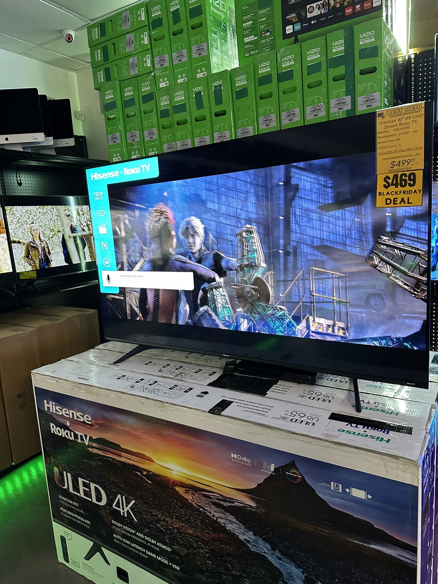 65” HiSense ULED 4K UHD Smart TV 90 Day Warranty Included Televisions