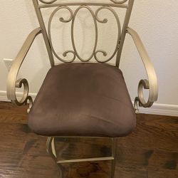 Bar Height, Silver Barstools (2) AVAILABLE 