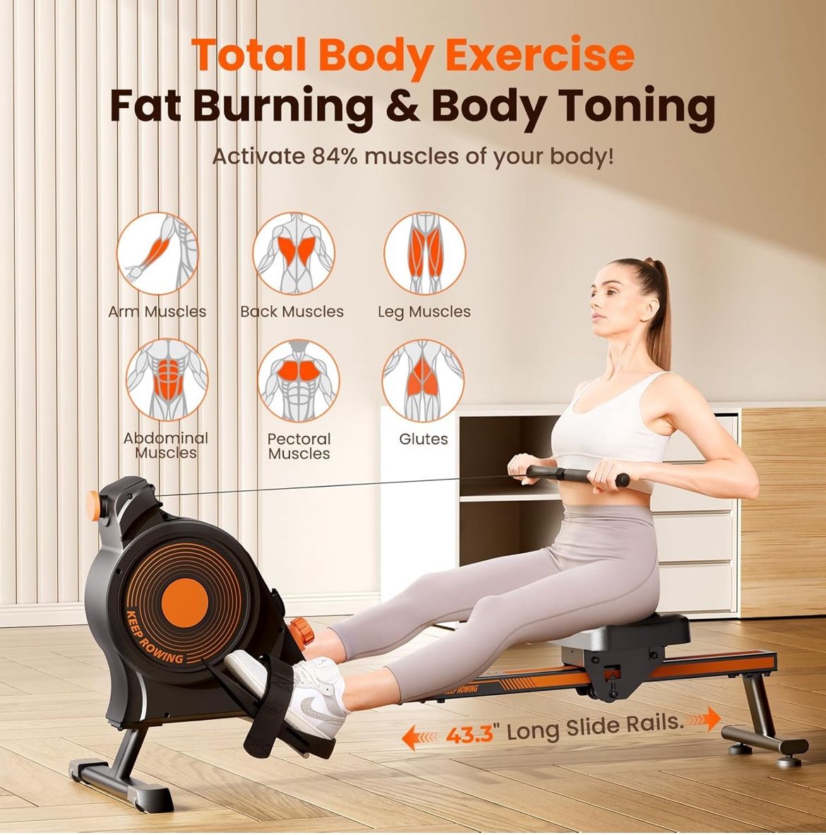 YGZ Magnetic/Water Rowing Machine with Upgrade 16 Resistance Levels