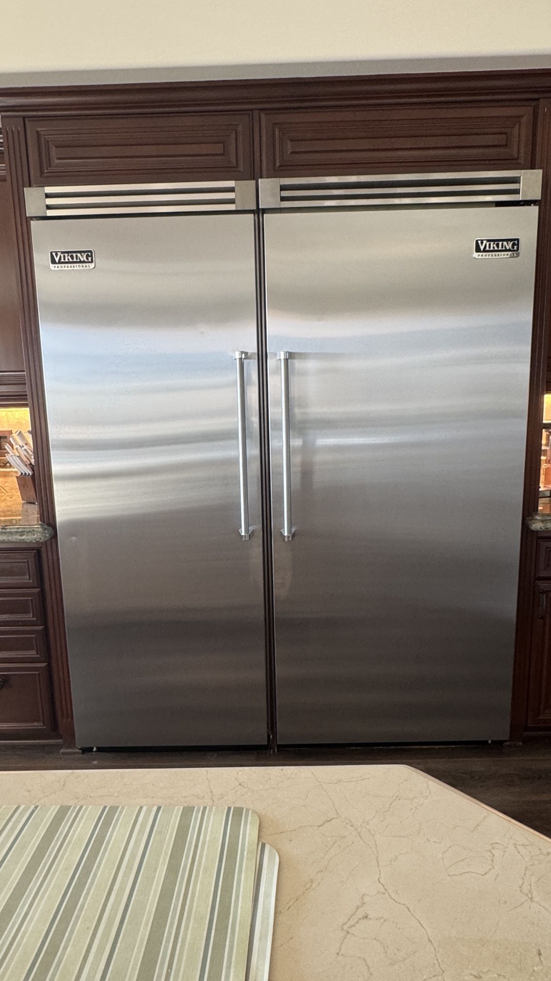 Viking Side By Side Working Refrigerator And Freezer Stainless Steel
