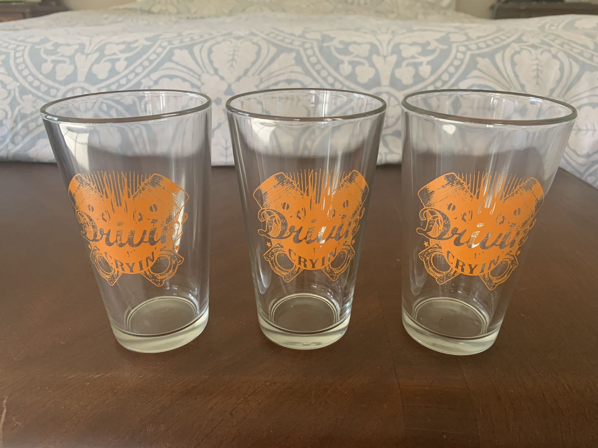 Drivin N Cryin Pint Glasses - limited edition 