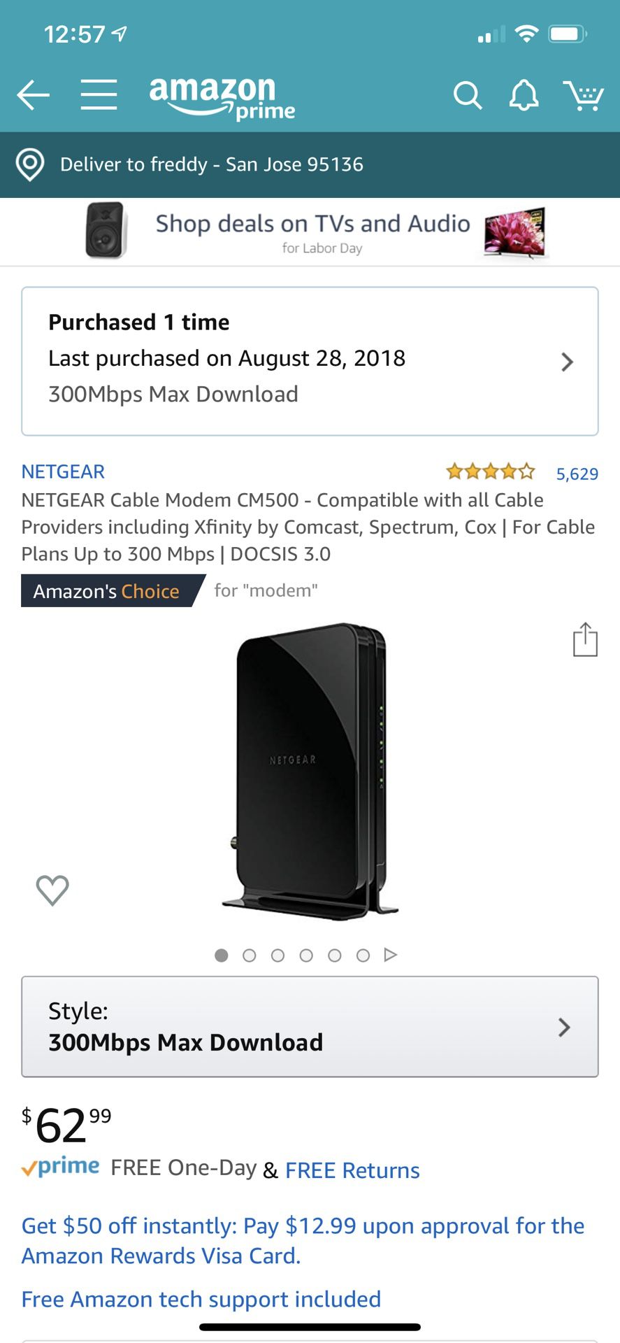 Cable modem compatible with Comcast Xfinity