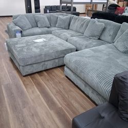 5pc Sectional In Fog