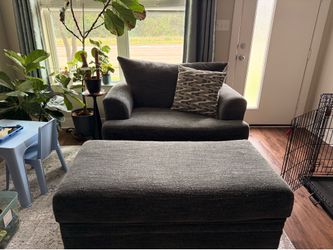Ashley Furniture Couch, Ottoman, Chair and a half