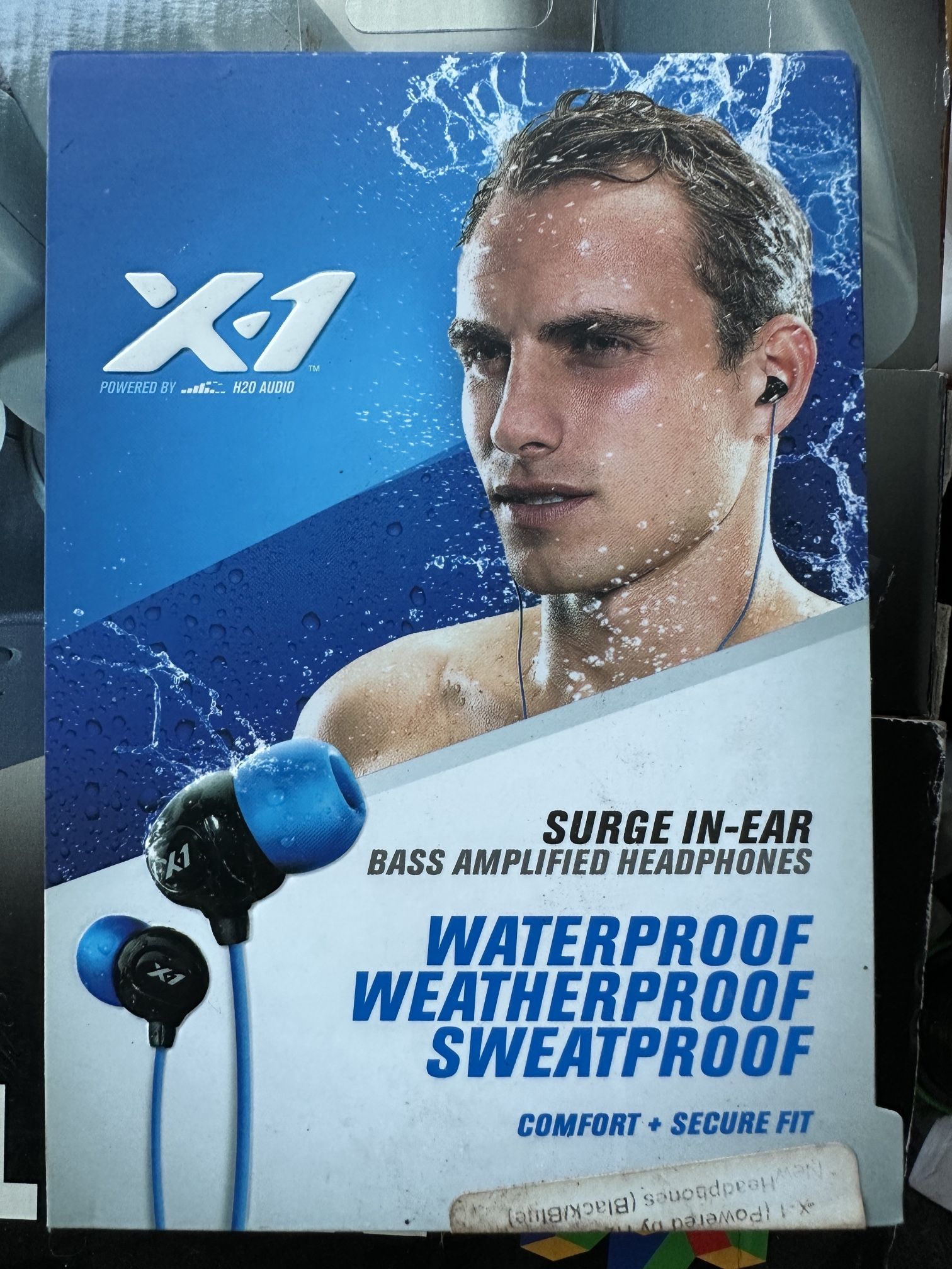 H2O Audio Surge S+ Waterproof Sport Short Cord Headphones