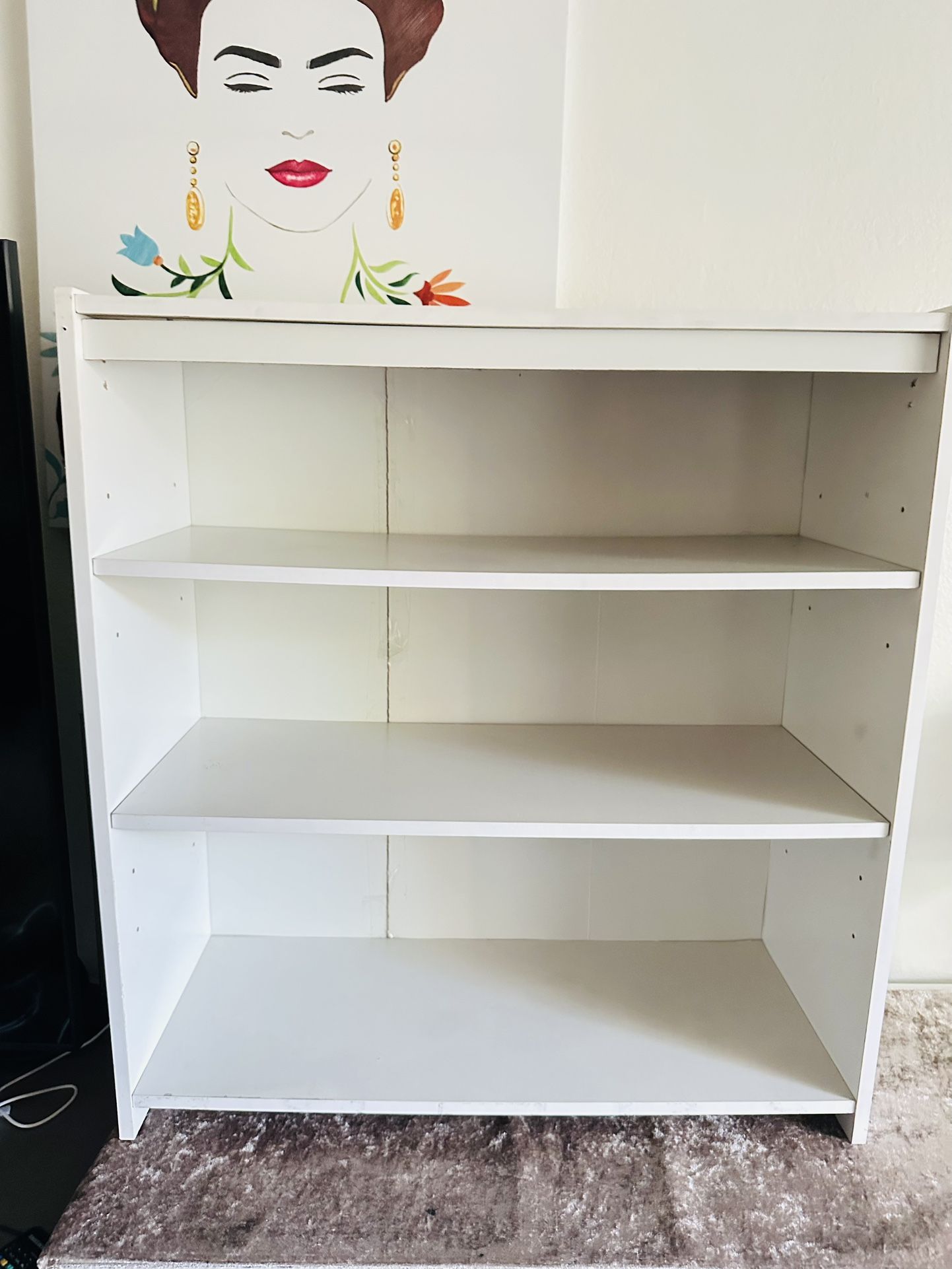 3 Shelf White Bookcase
